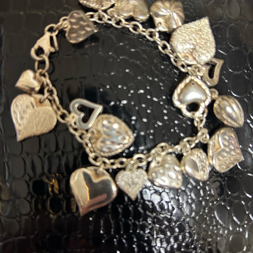Silver Heart Charm Bracelet